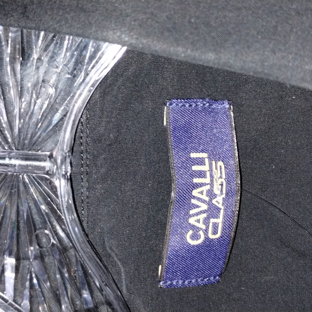 Cavalli Class Dress Shirt 17.5 Black nwt - Picture 2 of 11